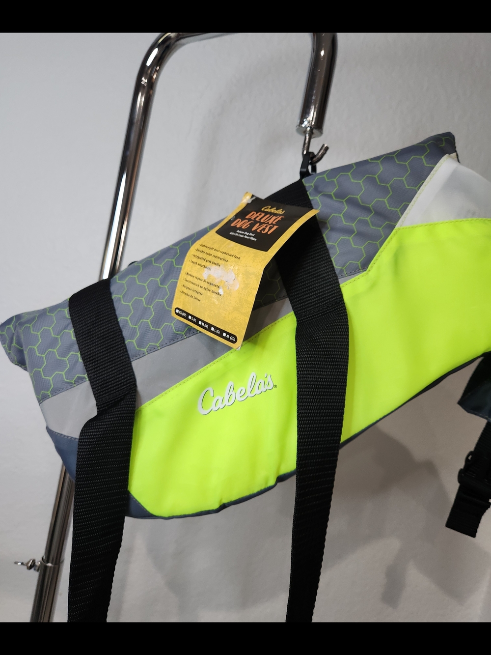 Cabela's Dog's Neon Lime and Gray Life Vest